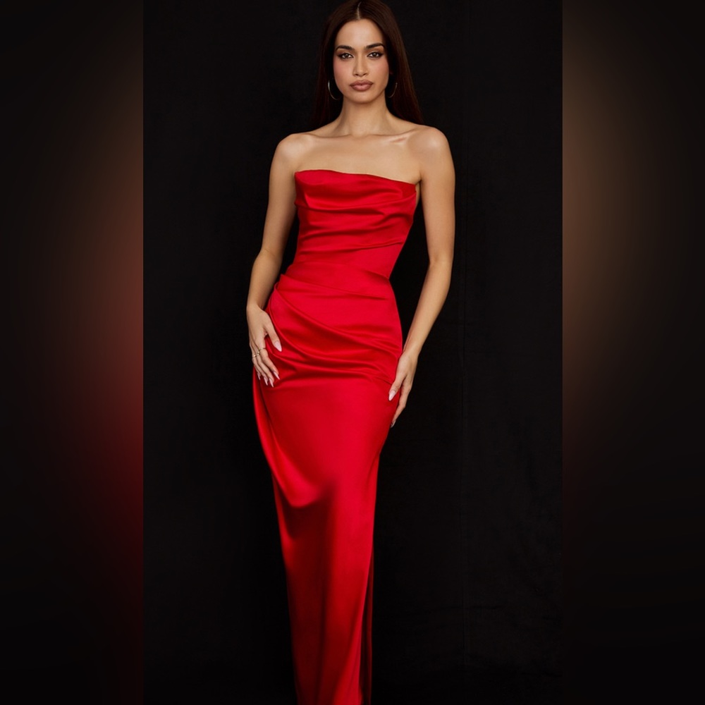 house of cb red adrienne gown dress